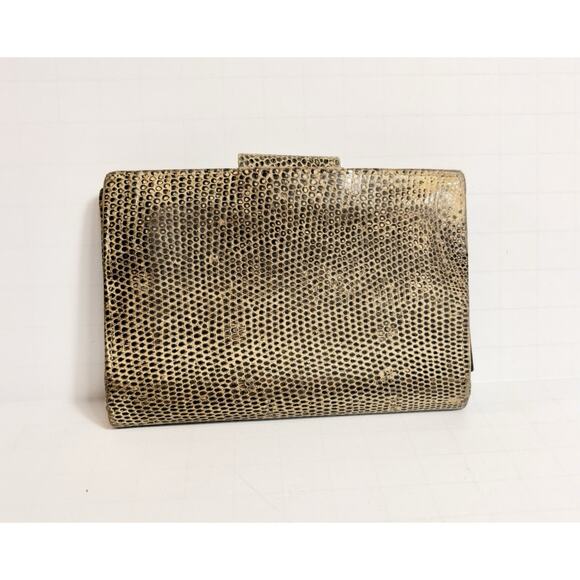 Vintage Givenchy Slim ID Wallet Bi Fold Brown Leather Magnetic Close Worn See - Picture 2 of 11